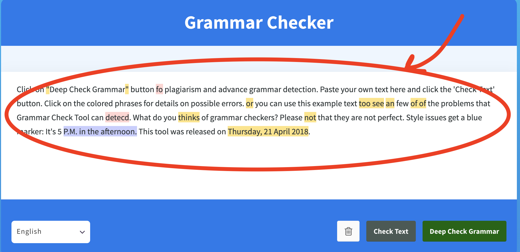 verificar gramática de erros